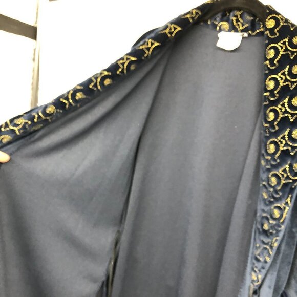 Vanity  Fair Navy Velvet Robe size 8 - Picture 10 of 16